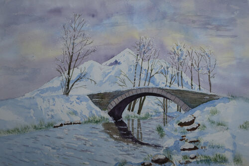 Bailey bridge in winter